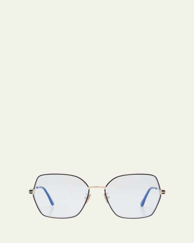 Blue Blocking Two-Tone Metal Butterfly Glasses